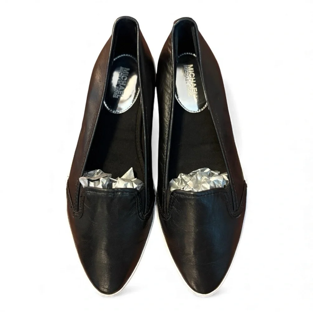 Michael Kors Olive Leather Slip On Sneaker Black SZ9